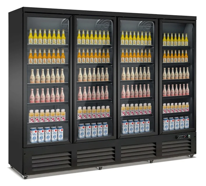 Refrigerator 4 Glass Doors Black CEB-2000R BL *transport ON Request* Glass door refrigerator