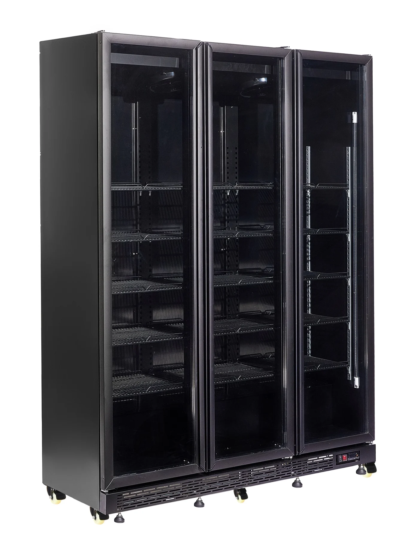 Refrigerator 3 Glass Doors Black NAP-1200 *transport ON Request*
