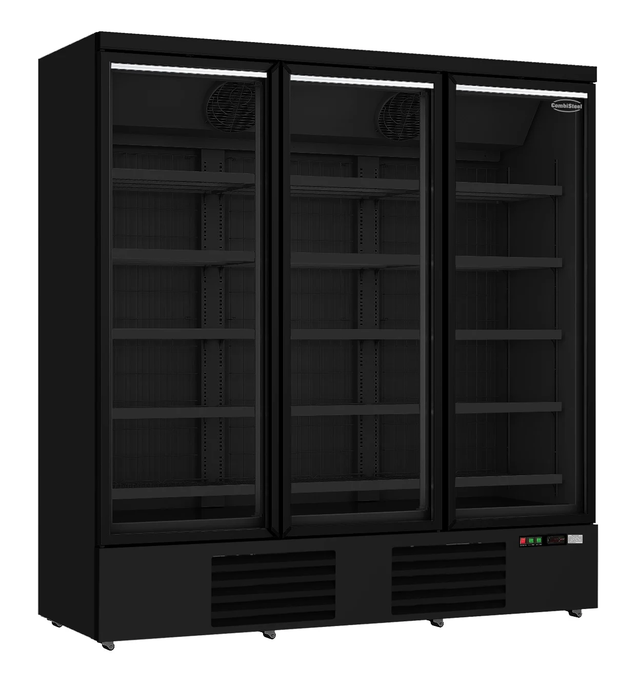 Freezer 3 Glass Doors Black JDE-1530F BL **note: There Is A Higher Inrush Current, Which Makes A Circuit Breaker With Type C Characteristic Necessary.**