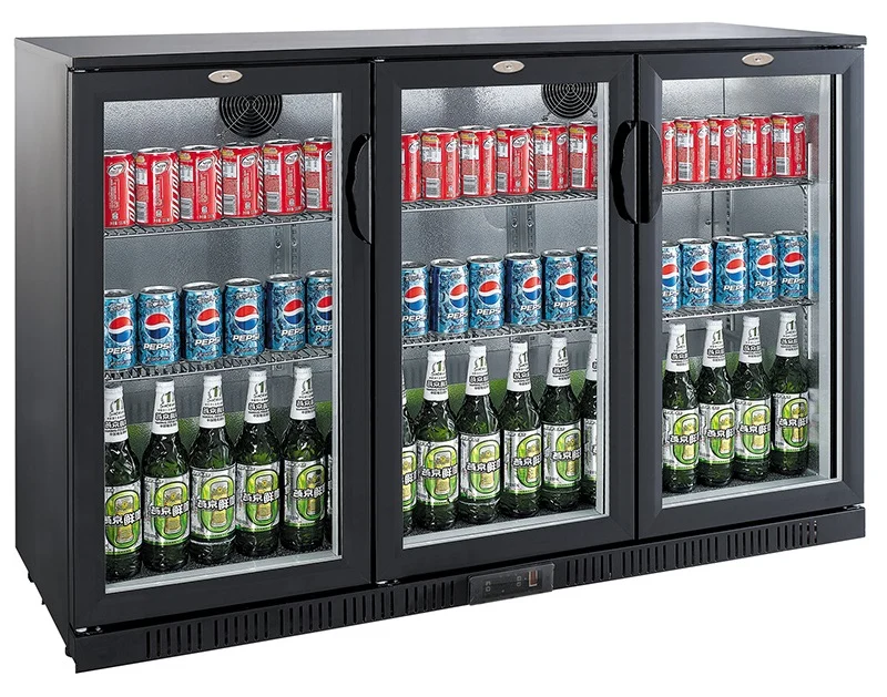 Backbar Cooler Black 3 Doors Backbar counter
