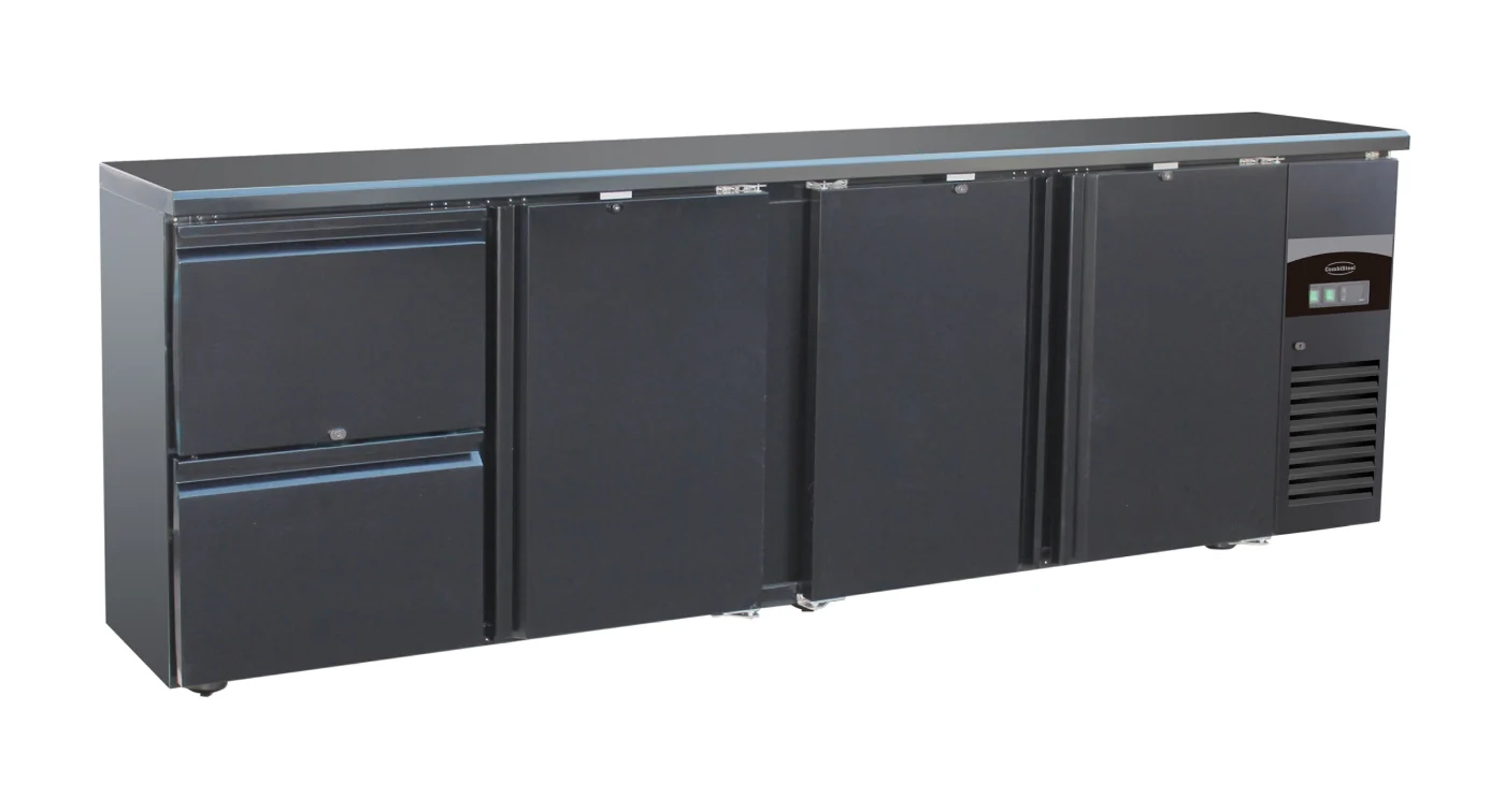 Barcooler Black 3 Doors And 2 Drawers