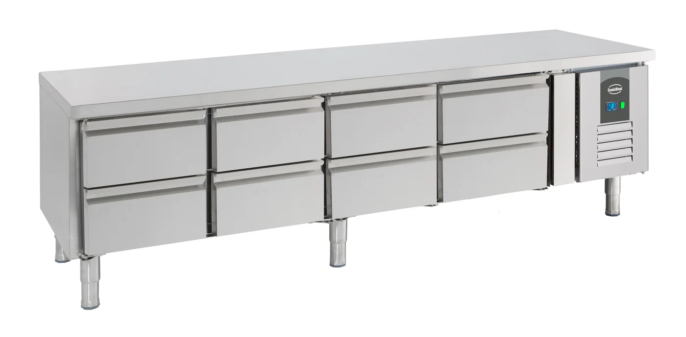 Refrigerated Counter 650 Height 8 Drawers Refrigerated counter